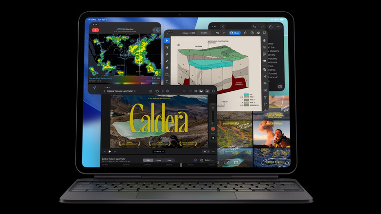 The iPad Pro M5 on a black background