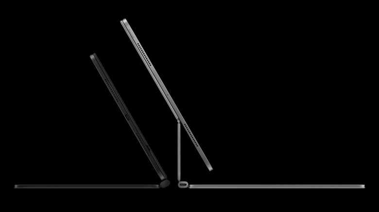 Side view of the iPad Pro M5 with its keyboard