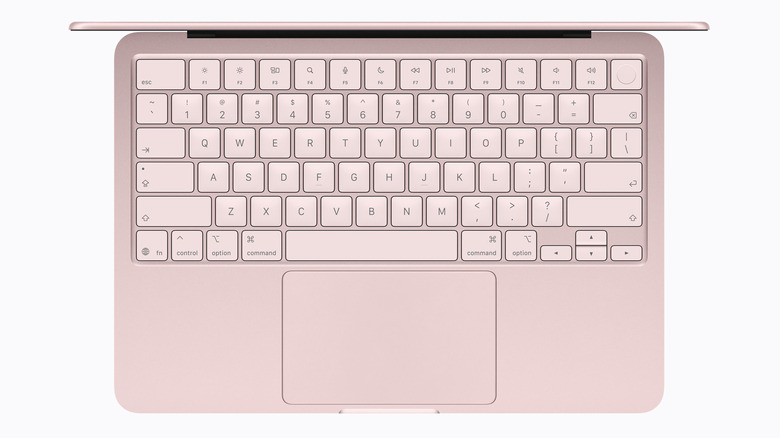 The top-down view of the Magic Keyboard on a MacBook Pro with a white background