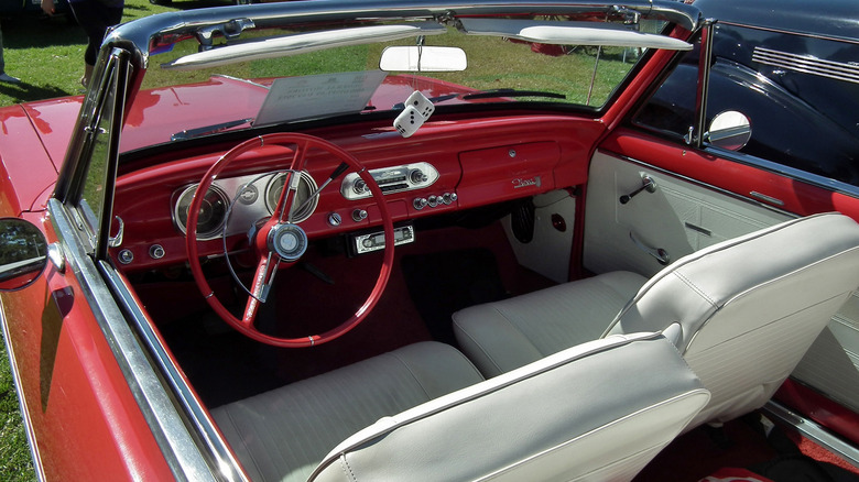 The interior space of a 1962 Chevy II Nova 400 convertible