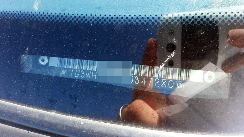The VIN plate for a classic GM automobile.