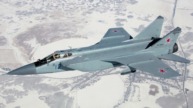 MiG-31 Foxhound in flight over Russia.