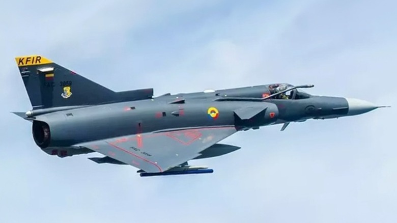 An Israel Aircraft Industries Kfir flying for the Colombian Air Force