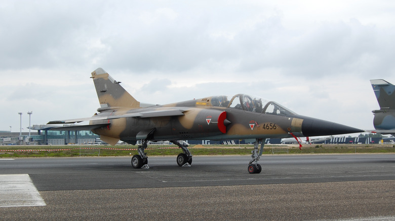 Iraqi Air Force Mirage F1BQ seen parked from front right