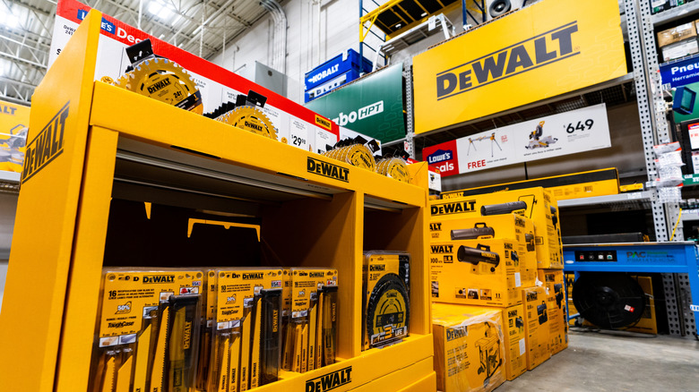 DeWalt tools inside hardware store
