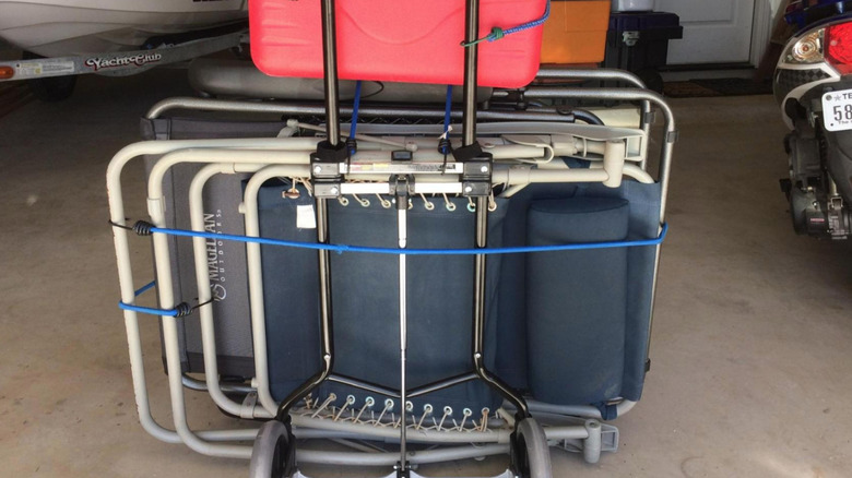 User-uploaded photo of foldable hand truck carrying camping equipment