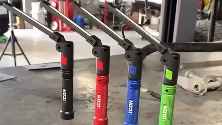 Series of four Icon LED foldable handheld work lights