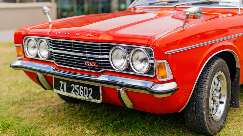 A1970s Ford Cortina at a vintage car show in Dublin, Ireland
