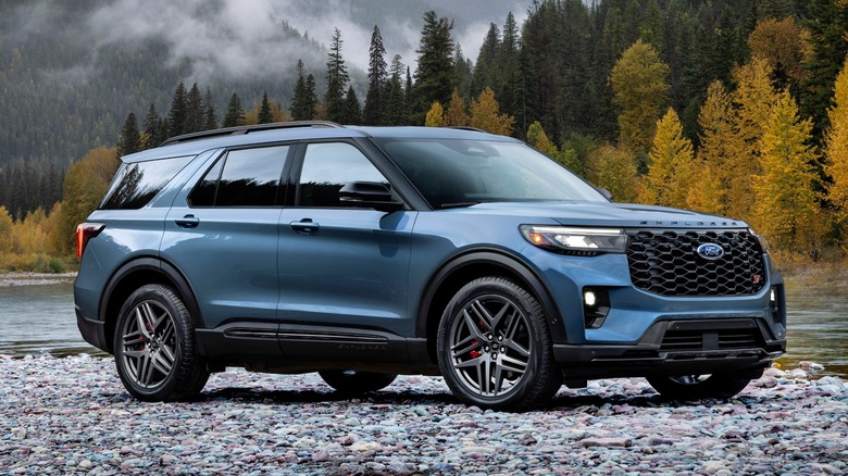 2025 Ford Explorer on rocky terrain