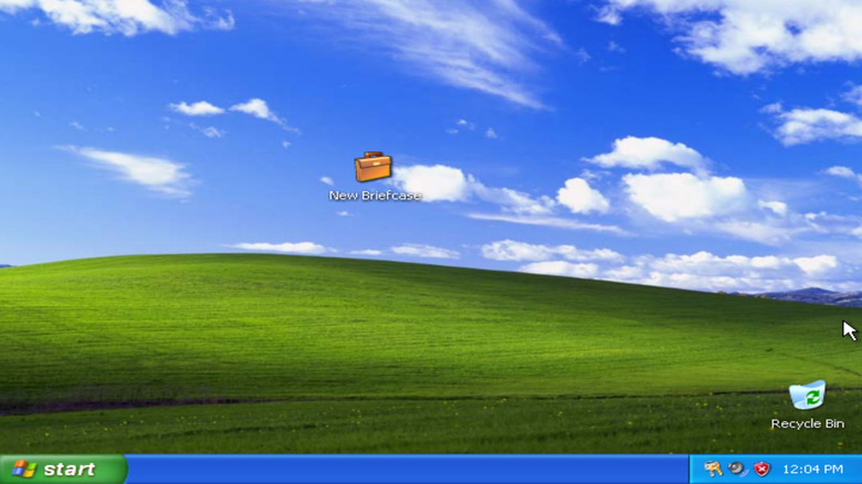 briefcase icon on a Windows XP desktop