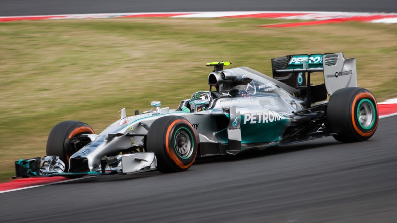 Nico Rosberg driving his Mercedes Formula One car during a free practice session