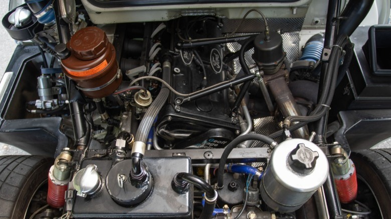 Cosworth BDT-E engine in a Ford RS200 Evolution engine bay