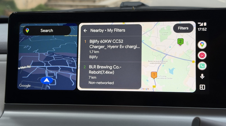 Nearby EV chargers shown on PlugShare