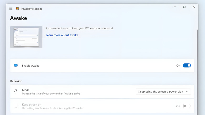 Power Toys awake on Windows 11 desktop