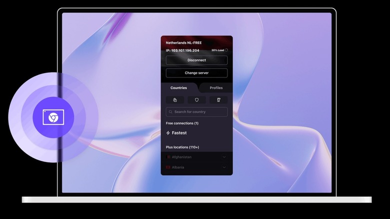 An image depicting Proton VPN running on a Chromebook