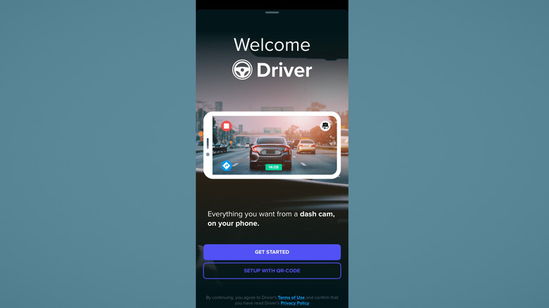 Driver app welcome screen