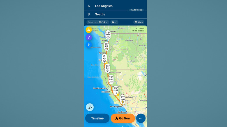 Weather on the Way app example
