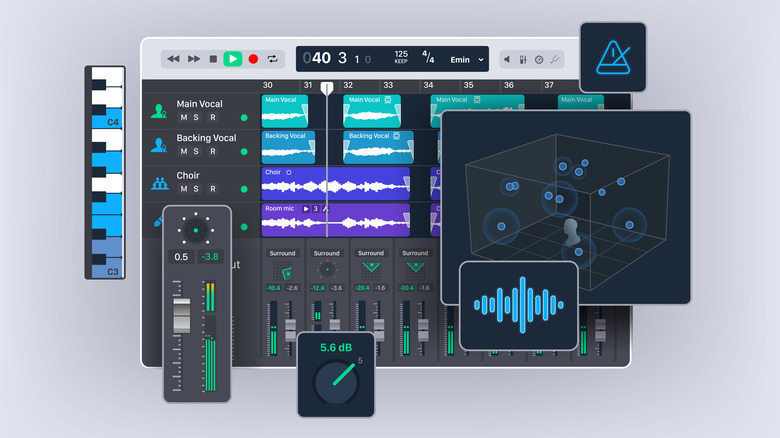 Illustration of a digital audio workstation