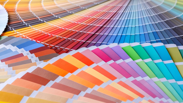 Collection of paint sample strips