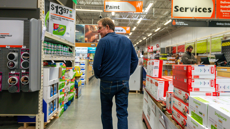 Person walking though The Home Depot