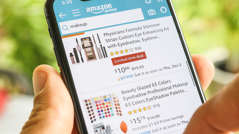 amazon app makeup search