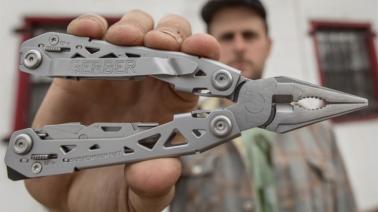 A closeup of the Gerber Suspension NXT Multi-Tool with Pocket Clip.