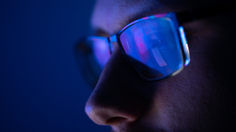 Glasses on a man's face
