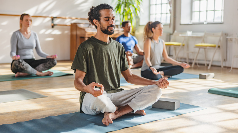 Group of people meditating