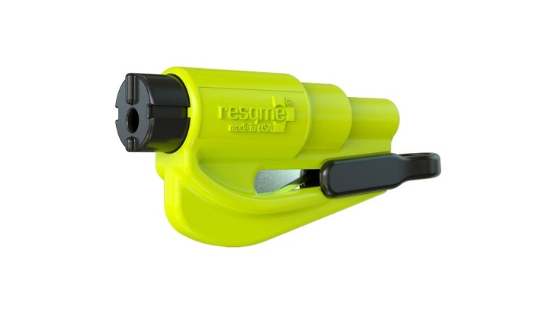 Resqme car escape tool in front of a white background