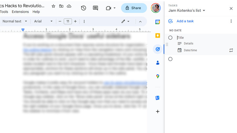 Google Docs Tasks sideload