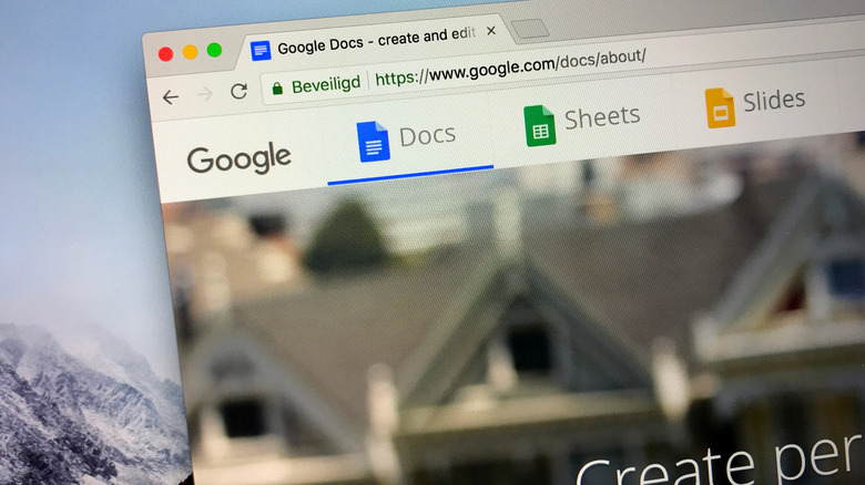 Google Docs browser tab