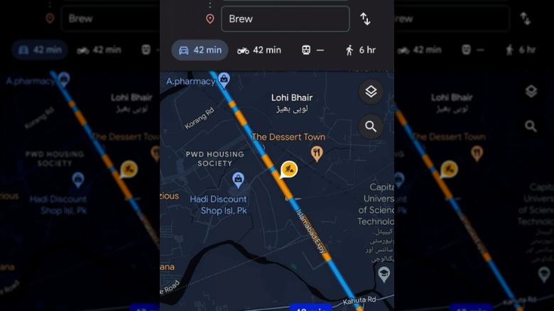 Live traffic updated on Google Maps