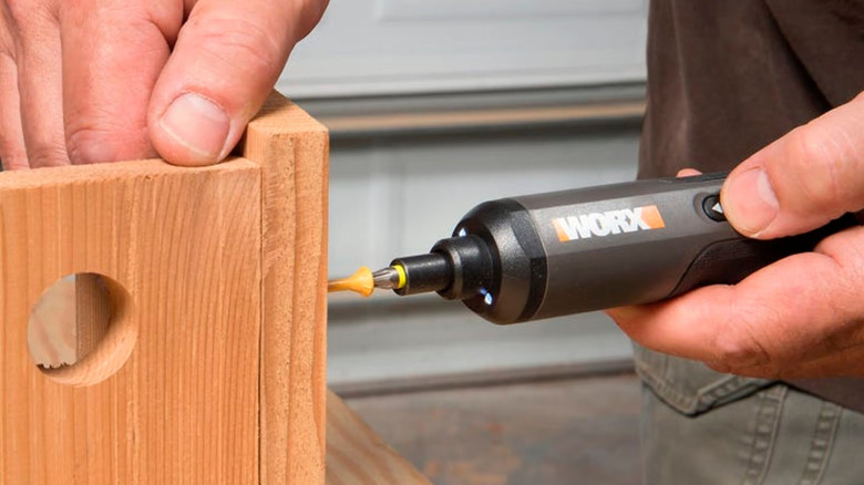 Man using a Worx 4V screwdriver