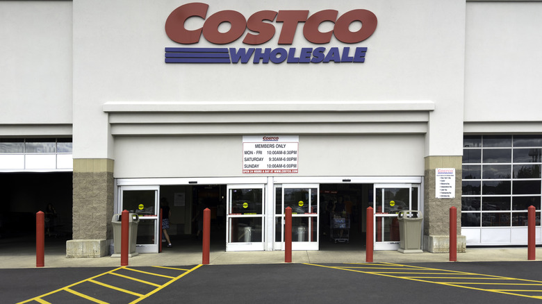 Entrance to Costco warehouse club.
