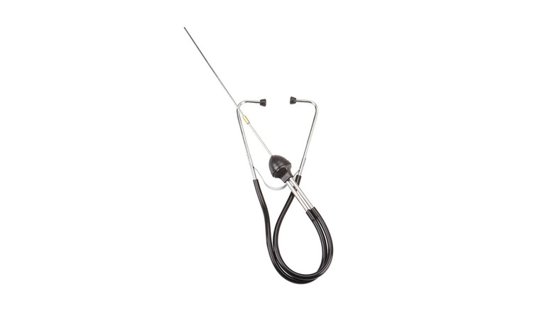 A close up of a Pittsburg mechanic stethoscope on a white background.