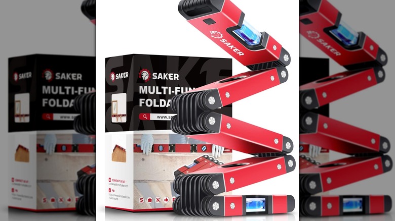 A Saker Multi-Function Foldable Level and its packaging.