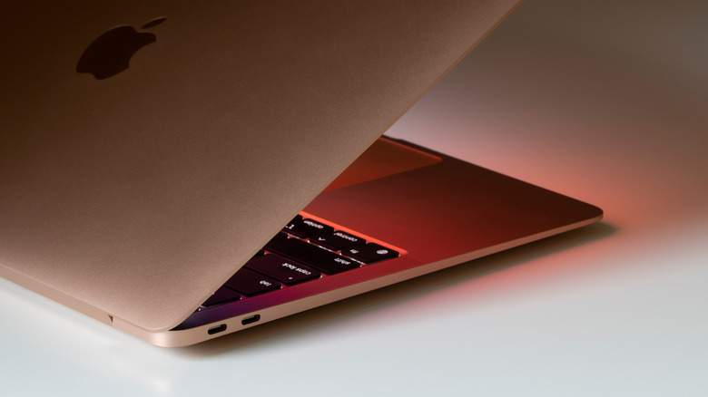 Side view of MacBook showing two USB-C ports