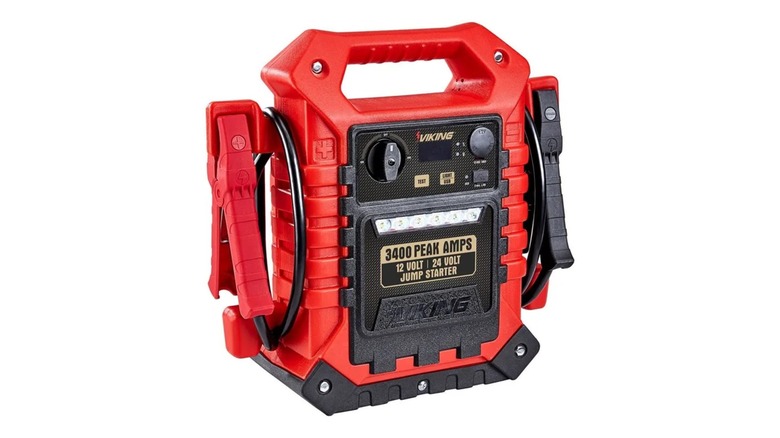 A black and red Viking Portable Car Battery Jump Starter on a white background.