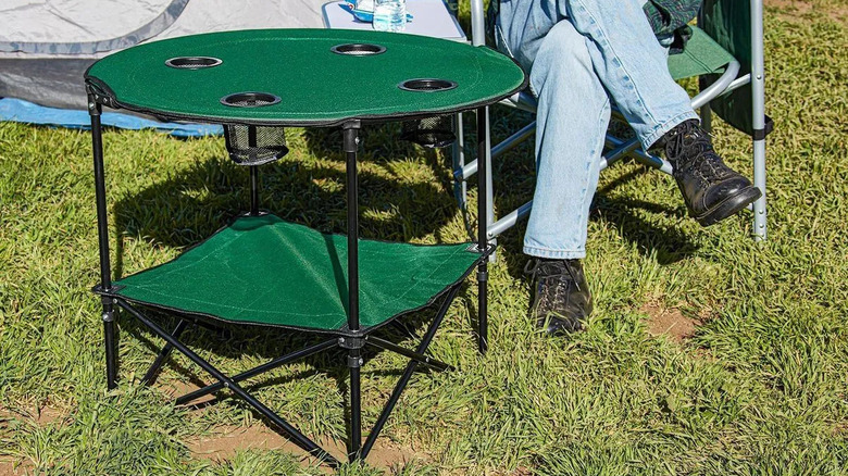 Harbor Freight camping table at a campsite