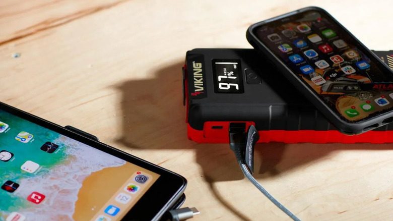 Viking jump starter/power bank charging electronic devices