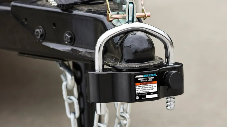 Haul-Master Coupler Lock on a trailer