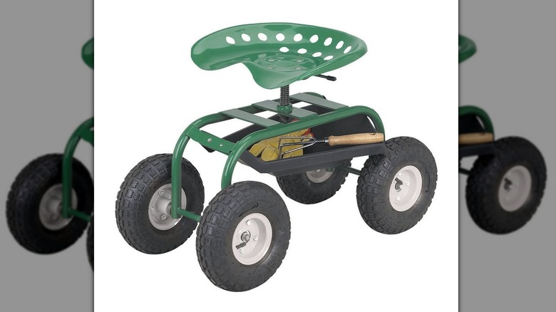 Green cart on white background
