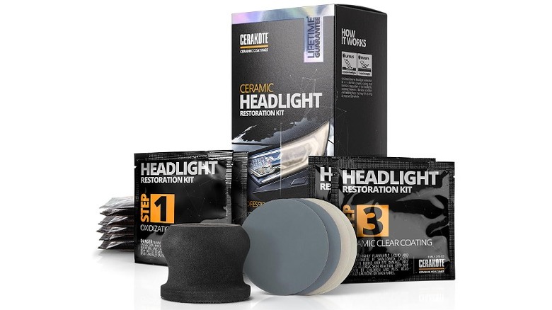 Black Cerakote box and multiple sachets and discs