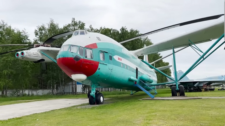Mil V-12 parked on display with side door opened