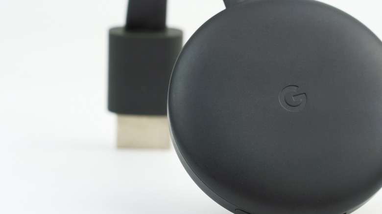 black Google Chromecast 