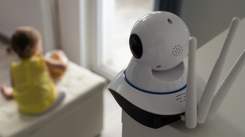 security camera in living room