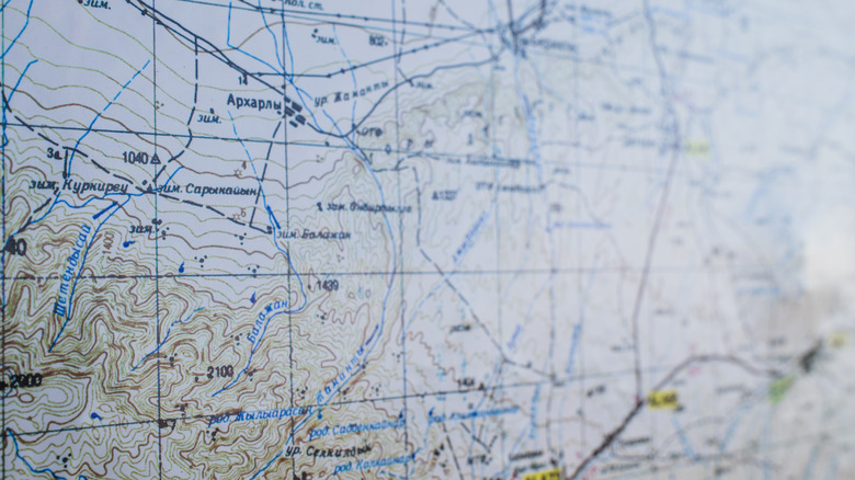 GPS coordinates on a map.