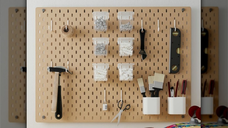 SKÅDIS Pegboard on garage wall