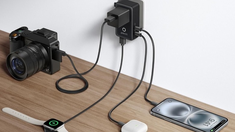 Anker travel charger charging different gadgets