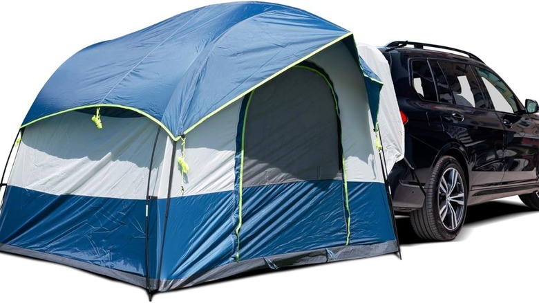 Tent attached to back of SUV